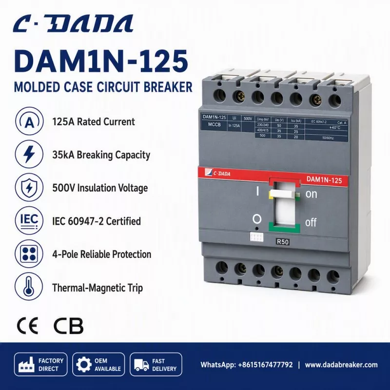ಉಪ-ವಿತರಣೆ ಸಮಗ್ರತೆಯನ್ನು ಖಾತರಿಪಡಿಸುವುದು: C·DADA DAM1N-125 MCCB ಪರಿಹಾರ