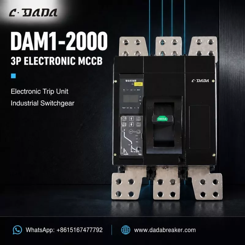 ಇಂಡಸ್ಟ್ರಿಯಲ್ ಸ್ವಿಚ್‌ಗಿಯರ್‌ಗಾಗಿ DAM1-2000 3P ಎಲೆಕ್ಟ್ರಾನಿಕ್ MCCB | C·DADA ಎಲೆಕ್ಟ್ರಿಕ್